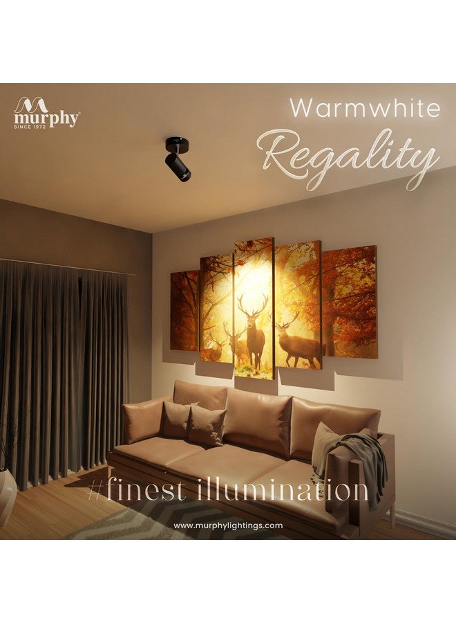 MURPHY Murphy Aluminium 10W Adjustable Black Aliminum Led Wall Cob Surface Mounted Spot Light With 2 Years Warranty (Warm White, Pack Of 6) - Image 2