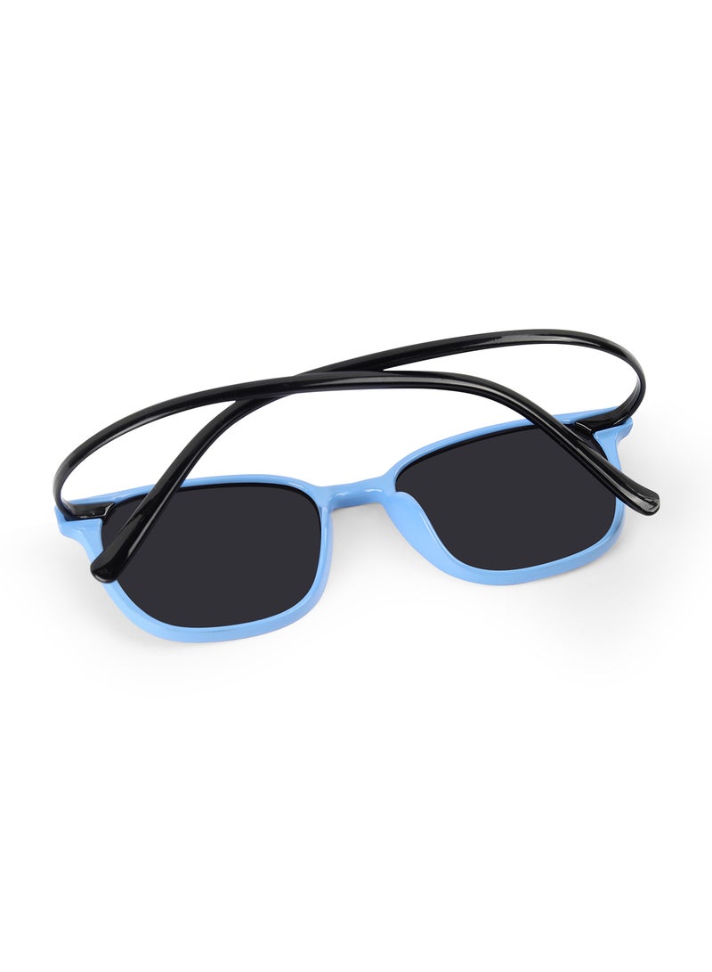 Woggles Stylish Cornflower Blue Square Kids Sunglasses - Image 2