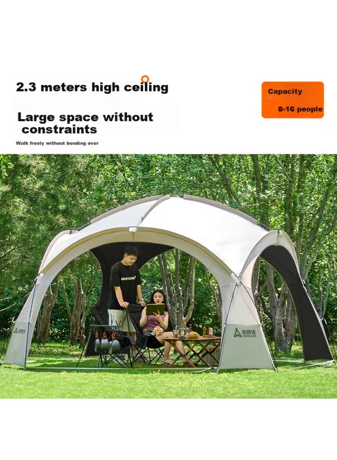 Suncojia Mongolian Yurt Canopy Outdoor Tent Large Sunshade Camping Rainproof Black Rubber Sunscreen Ball-shaped Pavilion Large Size - Image 1