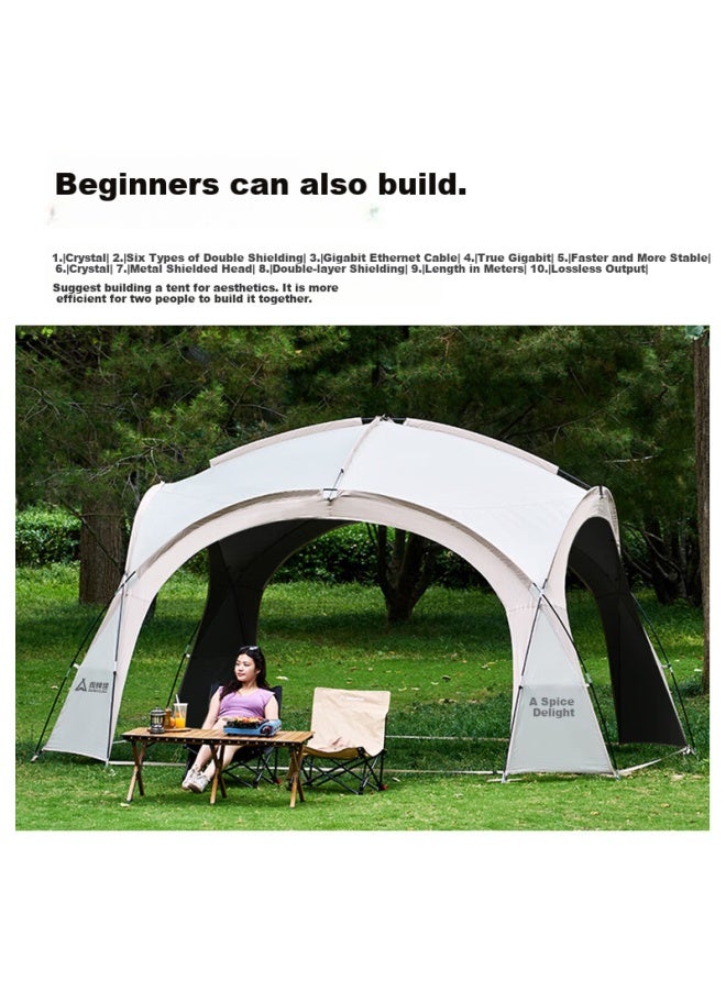 Suncojia Mongolian Yurt Canopy Outdoor Tent Large Sunshade Camping Rainproof Black Rubber Sunscreen Ball-shaped Pavilion Large Size - Image 5