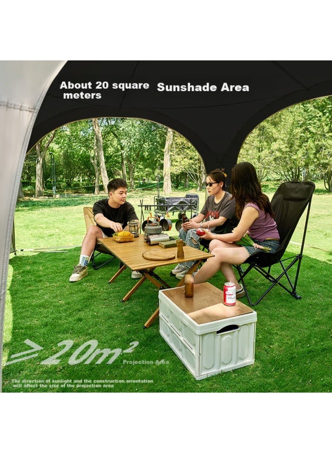 Suncojia Mongolian Yurt Canopy Outdoor Tent Large Sunshade Camping Rainproof Black Rubber Sunscreen Ball-shaped Pavilion Large Size - Image 4
