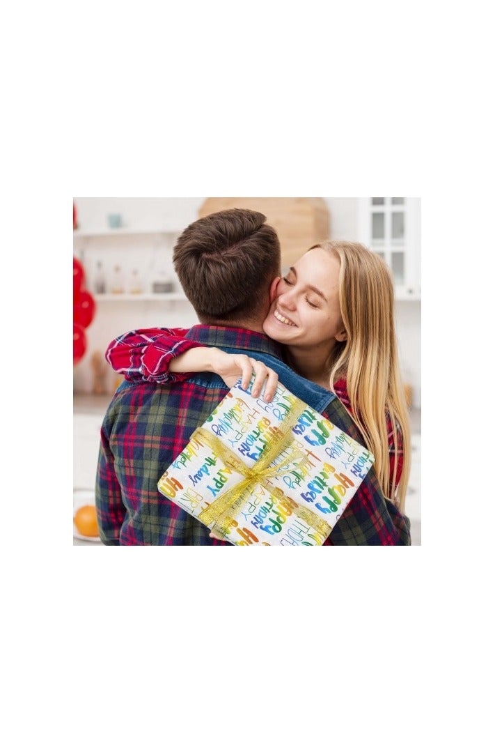 6 Sheets Gift Wrapping Paper Set 50x70cm Recyclable Coated Sheets with Assorted Designs for Birthday Wedding Baby Shower Graduation Men Women Kids - Image 5