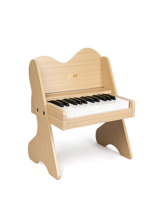 ZIPPY Kids Piano Keyboard, 25 Keys Digital Piano for Kids, Volume Adjustable, Mini Music Educational Instrument Toy, Wood Toy for Toddlers Girls Boys (Oak) - Image 1