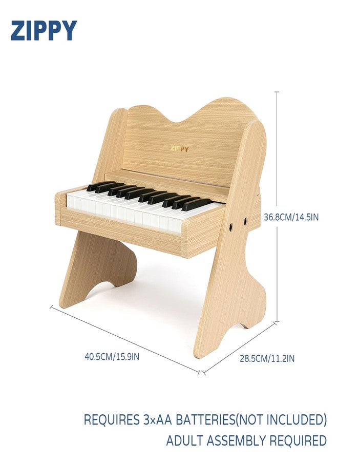ZIPPY Kids Piano Keyboard, 25 Keys Digital Piano for Kids, Volume Adjustable, Mini Music Educational Instrument Toy, Wood Toy for Toddlers Girls Boys (Oak) - Image 3