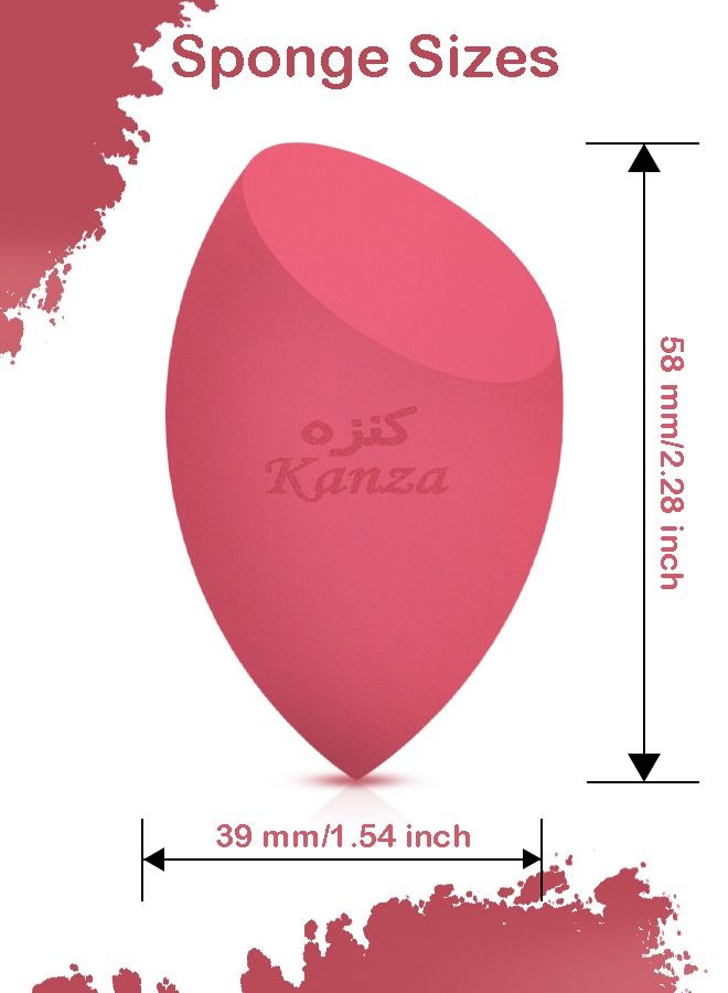 Kanza Professional Beauty Makeup Sponge Blender Beauty Cosmetic Foundation Blending Applicator Puff Flawless for Liquid Cream Powder Sponge 1pc Pink - Image 2