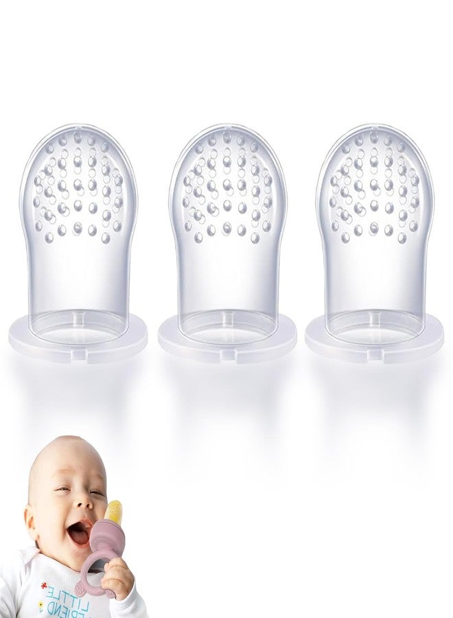 JEXFUN Silicone Replacement Pouch Pacifier for Baby Fruit Food Feeder Compatible with Haakaa/NatureBond/POIKSHARK/WeeSprout, Food Grade Silicone Feeder Sacs, Fruit Feeder Replacement Nipples(M-Size 3PCS) - Image 1