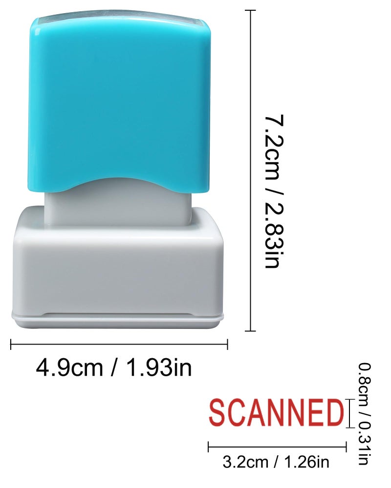 WAFJAMF Scanned Stamps–Message Stamp Pre-Inked Office Stamp Refillable Red Ink Preinstalled-Medium - Image 2