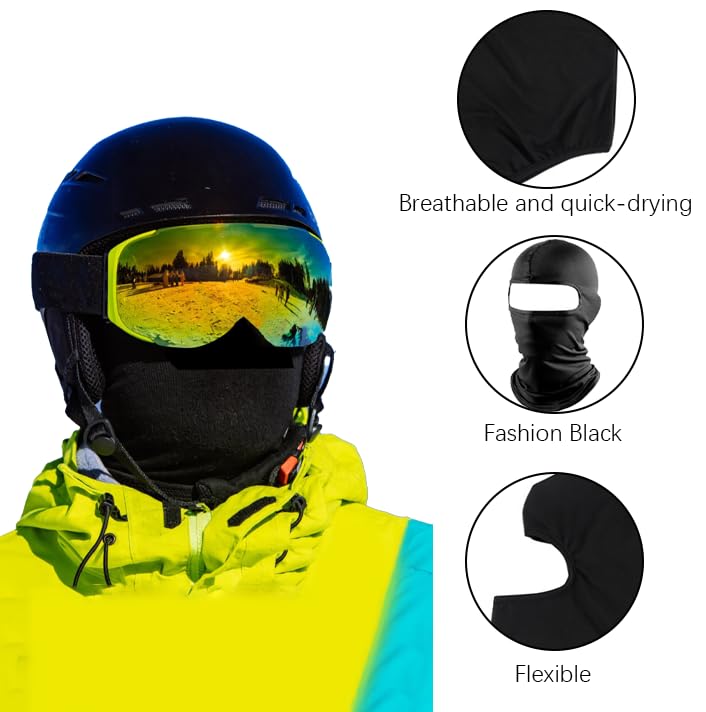 MUNSKT 4 Pcs Balaclava Ski Face Mask Motorbike Helmet Cover for Summer Winter, Multifunctional Unisex Motorcycle Cycling Neck Hat Outdoor Sports Black - Image 2