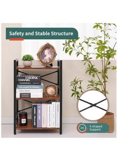 Gogoya 3 Tier Bookshelf,Small Book Shelf Industrial Bookcase, Narrow Book Case Book Storage Organizer for CD/Movie/Book, Bookshelves for Bedroom Office Living Room  - Image 5