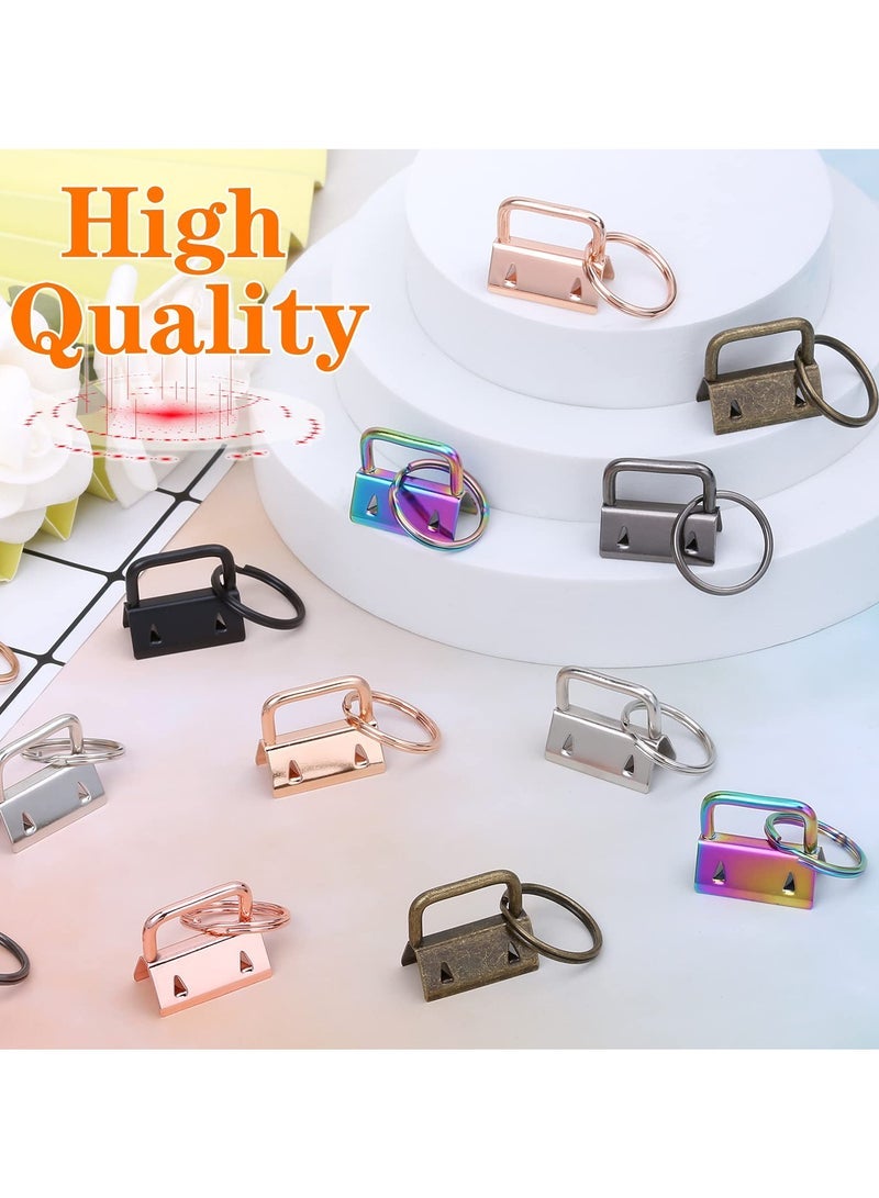 Fob Hardware, 42PCS 1 Inch 7 Colors Keychain Hardware Set Key Fob Hardware for Wristlet Keychain, Key Lanyard and Key Chain Making Hardware Supplies - Image 3