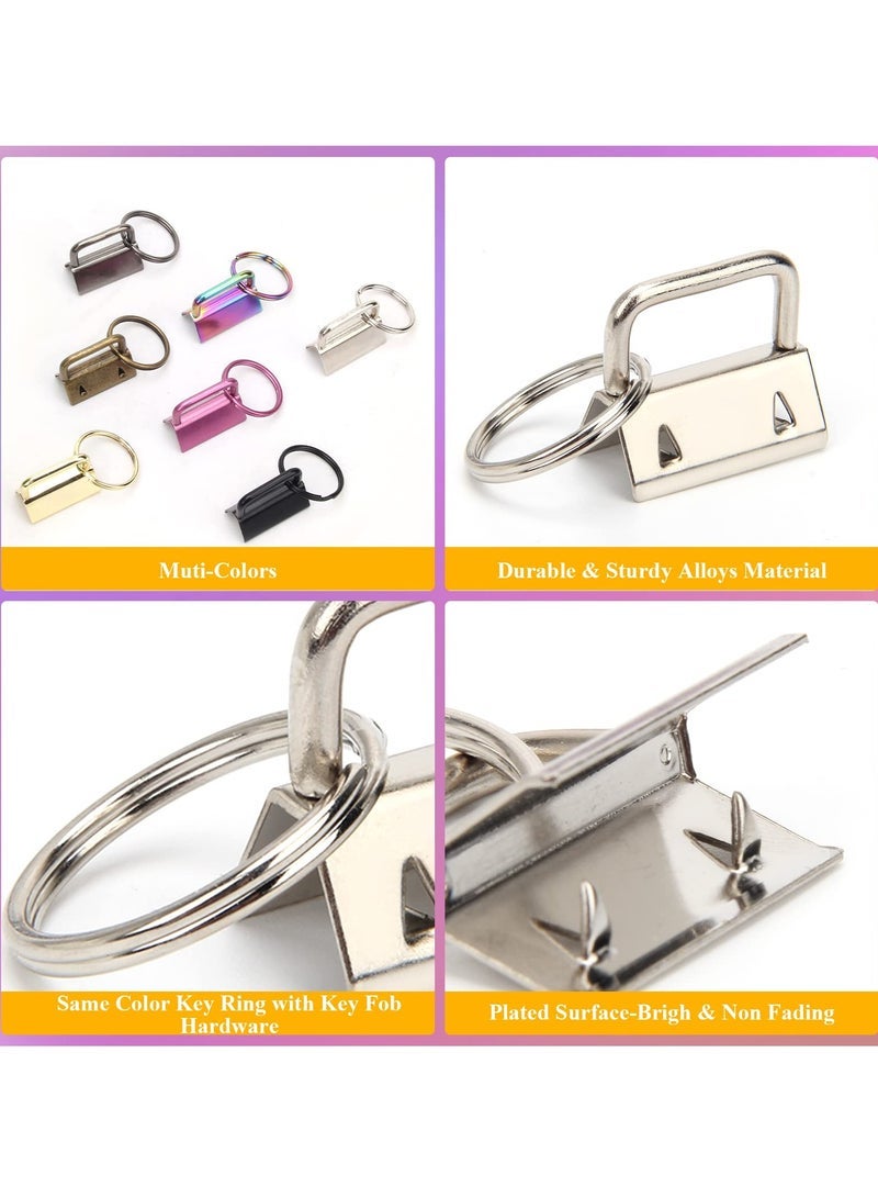 Fob Hardware, 42PCS 1 Inch 7 Colors Keychain Hardware Set Key Fob Hardware for Wristlet Keychain, Key Lanyard and Key Chain Making Hardware Supplies - Image 4