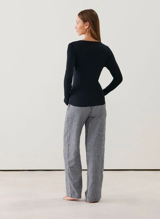 UNDIZ Checked flannel trousers