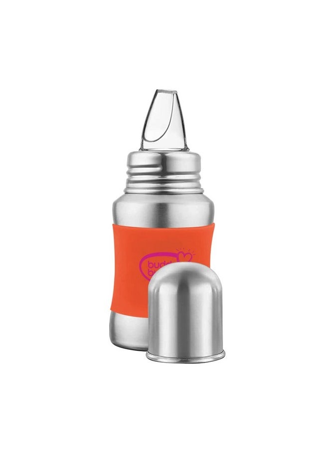 BuddsBuddy Stella Plus Neck New Born Baby Feeding Bottle Made With High Grade Stainless Steel | Rust Free Feeding Bottle With Nipple | Leak Proof Baby Bottle | With Extra Spout Sipper | 180 Ml | Orange  - Image 3