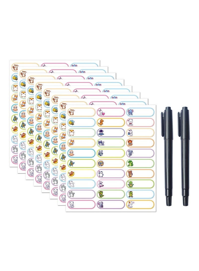 Dominy 240PCS Baby Bottle Labels,30 Colors Kids Name Tag Label Stickers Waterproof Write-On Name Labels Colors Name Tags Labels Self-Adhesive Name Badge Labels Stick on Kids Clothes Desk  - Image 1
