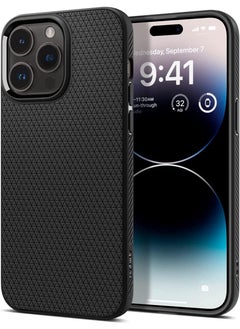 Spigen Liquid Air iPhone 14 Pro Max Case Cover - Matte Black  - Image 1