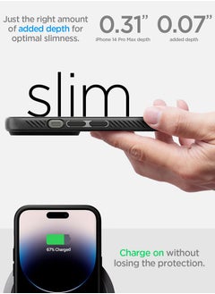 Spigen Liquid Air iPhone 14 Pro Max Case Cover - Matte Black  - Image 3