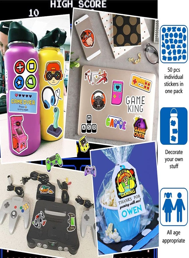 DETICKERS Water Bottles Stickers for Boys Kids 50 PCS Waterproof Video Game Vinyl Stickers Gamer Gifts for Teen Boys - Image 4