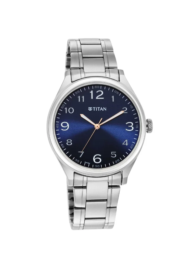 تيتان Men Analog Display Watch With Silver Stainless Steel Strap - 1802SM05