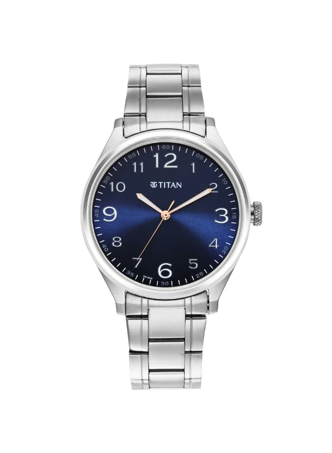 تيتان Men Analog Display Watch With Silver Stainless Steel Strap - 1802SM05