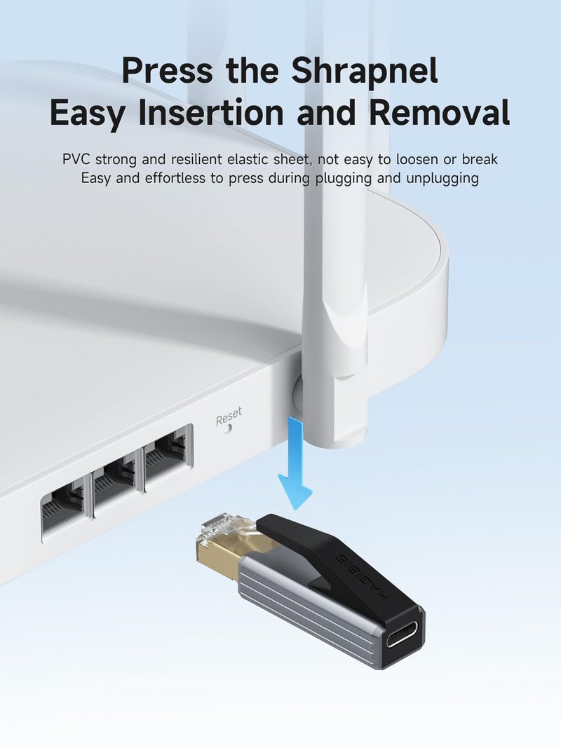 Hagibis USB C to Ethernet Adapter, Portable 1Gbps Gigabit RJ45 to Type-C (Thunderbolt 4/3 Compatible) Network LAN Hub, Compatible for MacBook Pro/Air, iPhone 16 Pro/Max, iPad Pro, XPS - Image 5