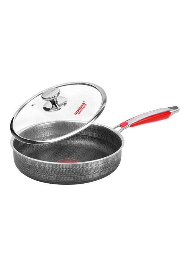 Olofe 316l Stainless Steel Flat Bottom Frying Pan, Double-sided Honeycomb Non-stick, For Breakfast, Steak, Pancakes, Grilled Meat, And Eggs, Blue Diamond, 28cm - Image 5