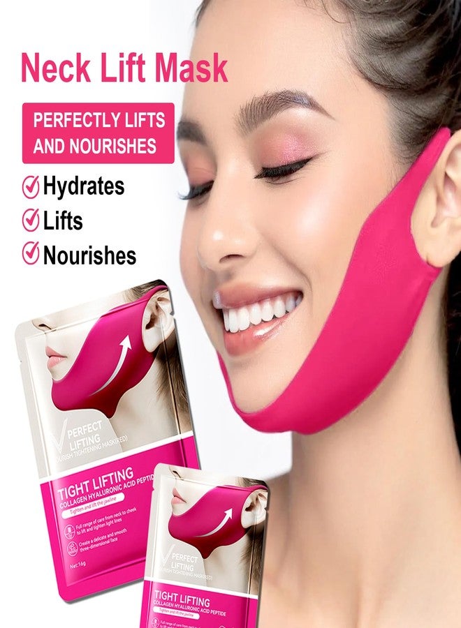 DuoZeng 5PCS V Line Lifting Mask,Firming Neck Lift Tape,Chin Lifting Mask Neck Tape,Double Chin Strap for Neck Tightening and Lifting,Jawline Shaper Neck Mask,Double Chin Reducer Face Lift Tape - Image 2