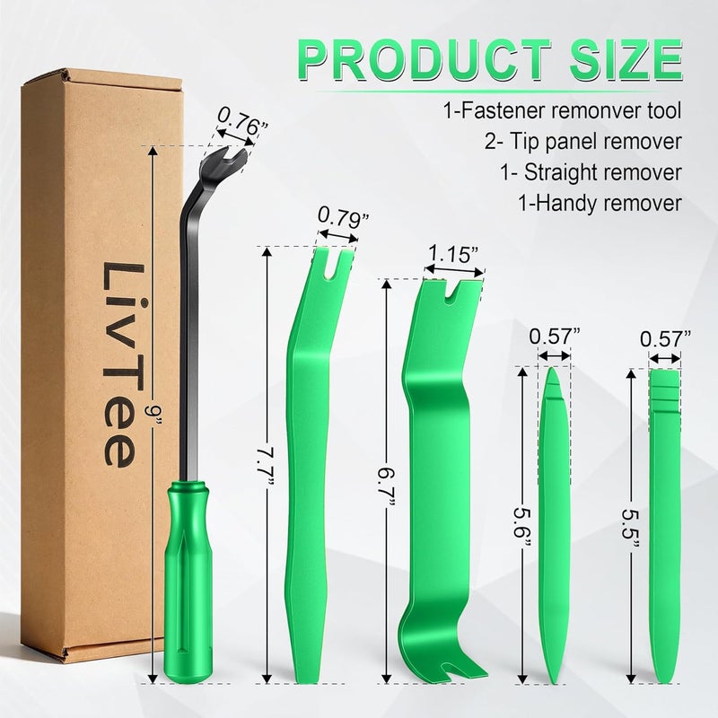 LivTee 5-Piece Auto Trim Removal Tool Kit - Scratch-Free Plastic Pry Set for Vehicle Dash & Audio Installation - Image 2
