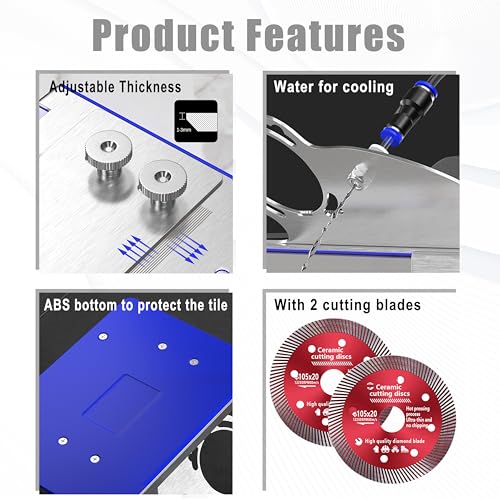 AUPREX 45 Degree Tile Chamfering Tool, Angle Grinder Stand for 45° Tile Cutting, Tile Cutter Tools Compatible with 100-Type Angle Grinders, Angle Grinder Attachments for Chamfering - Image 3