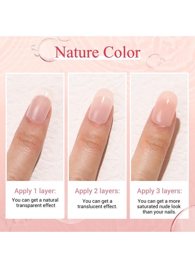 AZUREBEAUTY - Translucent Dip Powder Nail Bed Color 2Oz56G Sheer Nude Semitransparent Clear Soft Peach Pink Dipping Powder Crystal Natural Nail Art Starter Manicure Salon Diy Home For Starter Gift - Image 1