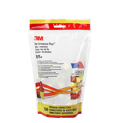 3M Performance Plus Wire Connector, Flexible Steel Spring Connectors, 22-8 AWG, Red and Yellow Color (R/Y+), Bag of 100 - Image 3