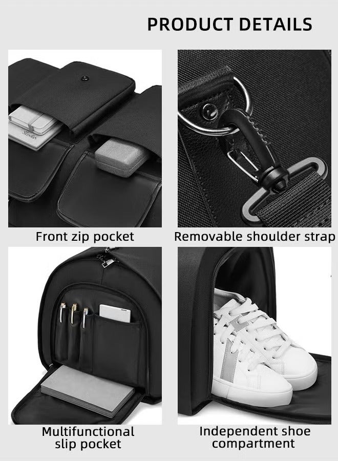 Canway Multifunctional Expandable Suit Bag for Man Business Large Capacity Fitness Luggage Bag Mans Foldable Waterproof Multi Compartment Design Travel Bag with Independent Shoe Compartment - Image 3