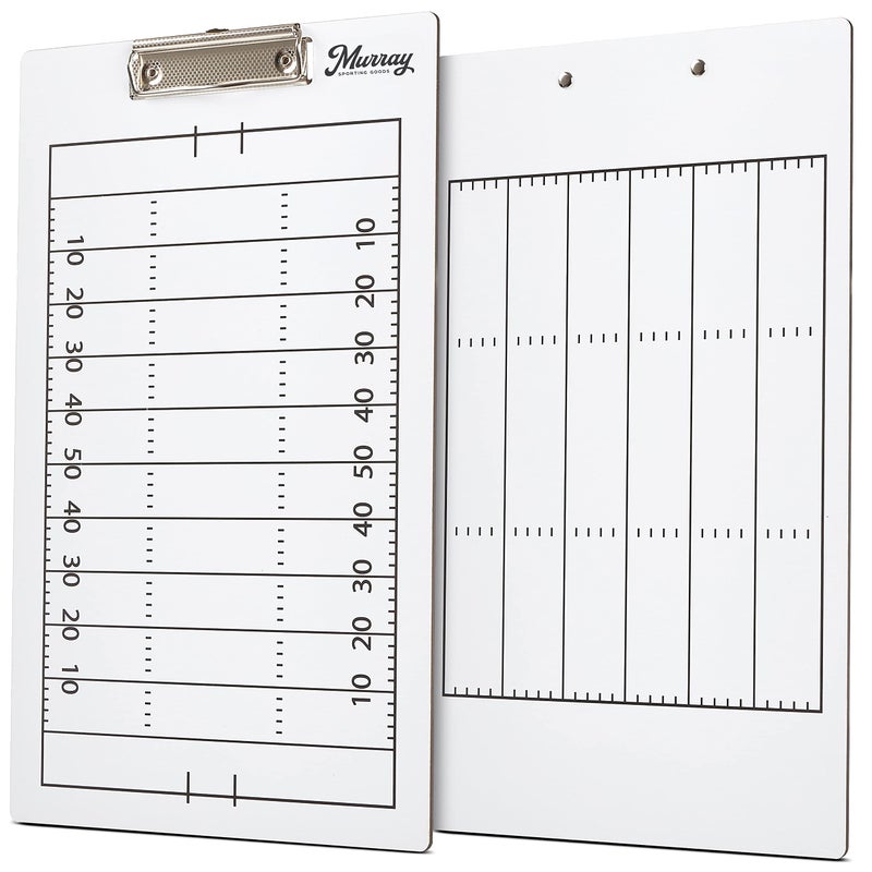 Murray Sporting Goods Dry Erase Coaches Clipboard | Double-Sided Dry Erase White Board (Football) - Image 1