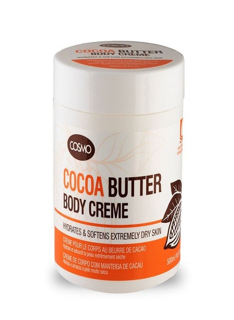 Cosmo Cocoa Butter Body Cream 500ML, Hydrates & Softens, Extremely Dry Skin