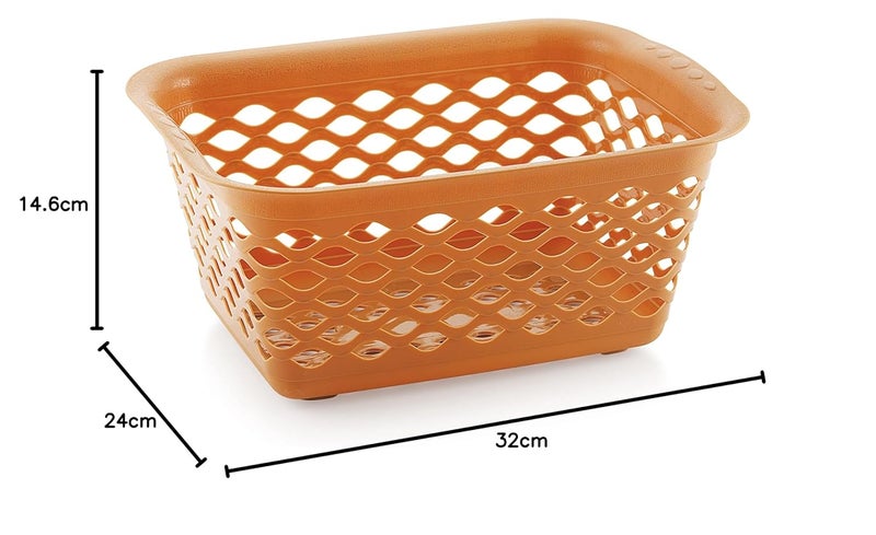 Nakoda Daisy Rectangular Storage Basket Multipurpose Use For Kitchen & Home Organiser Box For Fruits Vegetables, Toys, Stationary Items, Color May Vary, (32 X 24 X 14.6) Cm|Plastic - Image 2