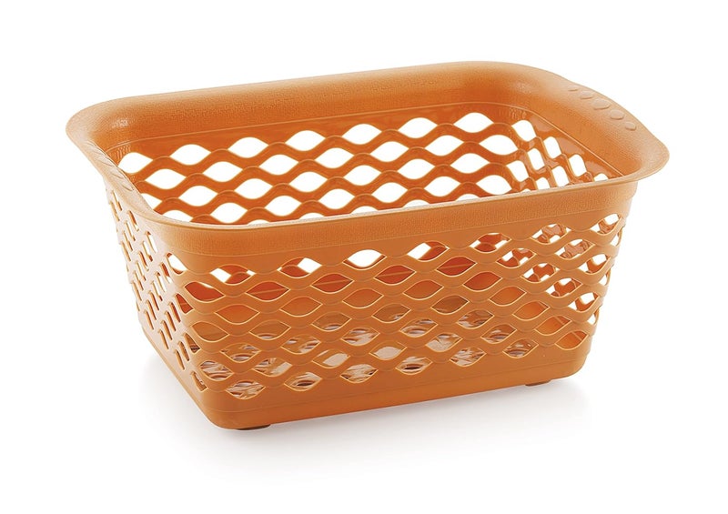 Nakoda Daisy Rectangular Storage Basket Multipurpose Use For Kitchen & Home Organiser Box For Fruits Vegetables, Toys, Stationary Items, Color May Vary, (32 X 24 X 14.6) Cm|Plastic - Image 1
