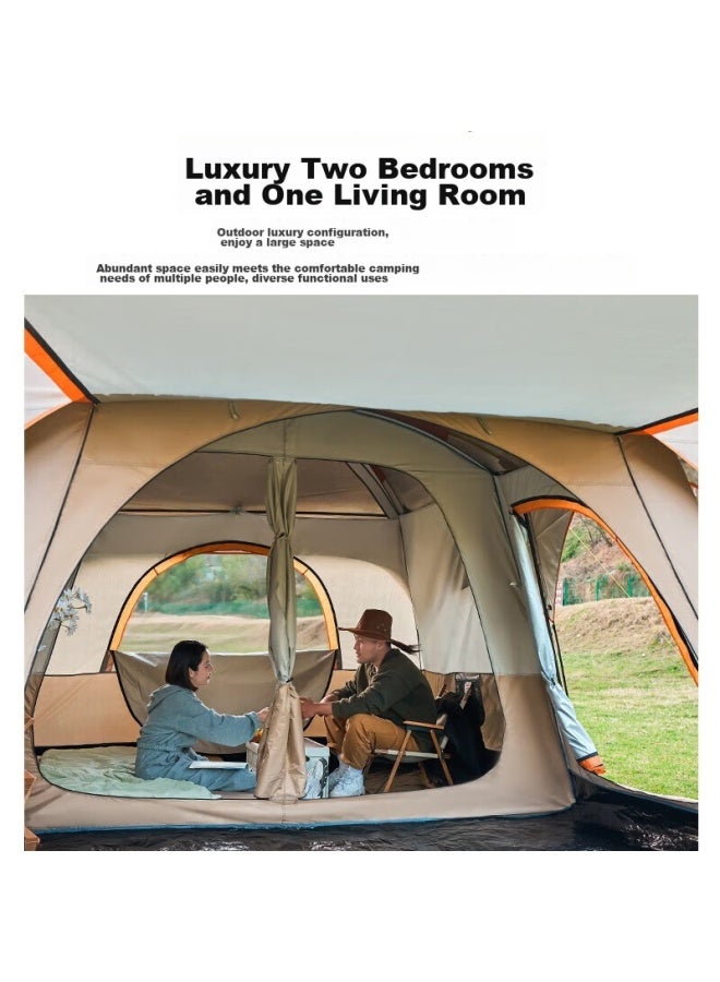 Beijilang Tent, Outdoor Family Camping, Portable, Sun-proof, Rain-proof, Multi-person, Large Space, Camping, Double-layer, Two-room, One-living Room, Cloud Gray - Image 4