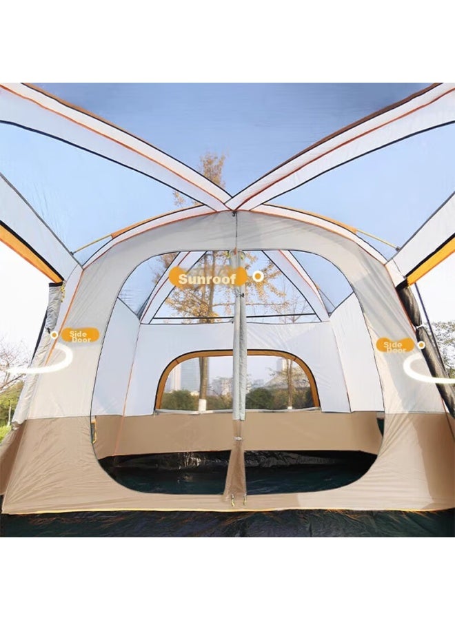 Beijilang Tent, Outdoor Family Camping, Portable, Sun-proof, Rain-proof, Multi-person, Large Space, Camping, Double-layer, Two-room, One-living Room, Cloud Gray - Image 3