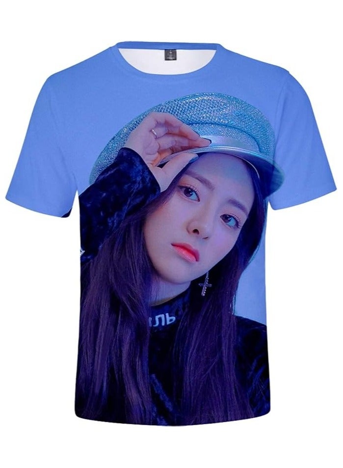 ITZY Unisex Printed Cotton T-Shirt for Men and Women – Comfortable K-Pop Fan Merch, Casual Everyday Wear