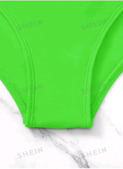Shein SHEIN Swim Contrast Mesh Criss Cross Ruched Bikini Set  - Image 3
