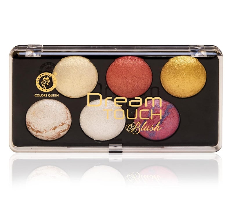 COLORS QUEEN Colors Queen Dream Touch Blusher Highlighter Palette Shimmery Finish Highly Pigmented Blendable Shades Lightweight Long Lasting Multicolour Blusher Palette for Face Makeup Multicolor 02 18g - Image 3