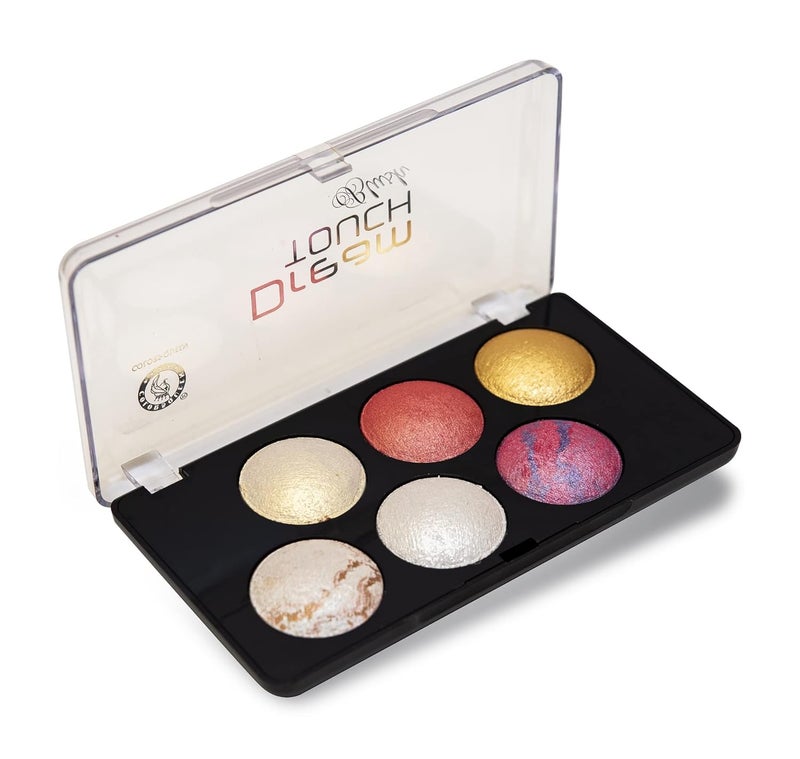 COLORS QUEEN Colors Queen Dream Touch Blusher Highlighter Palette Shimmery Finish Highly Pigmented Blendable Shades Lightweight Long Lasting Multicolour Blusher Palette for Face Makeup Multicolor 02 18g - Image 1
