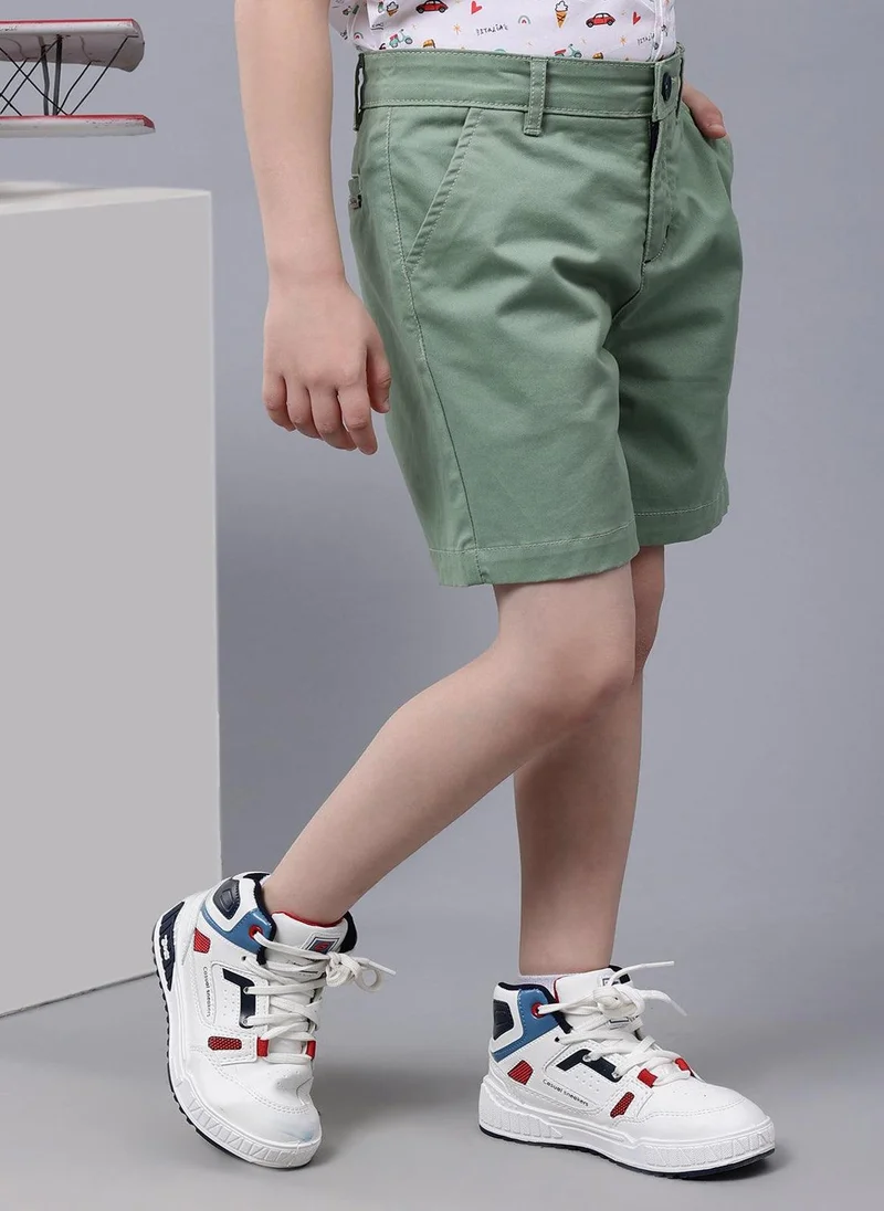 One Friday One Friday Kids Boys Green Cotton Shorts
