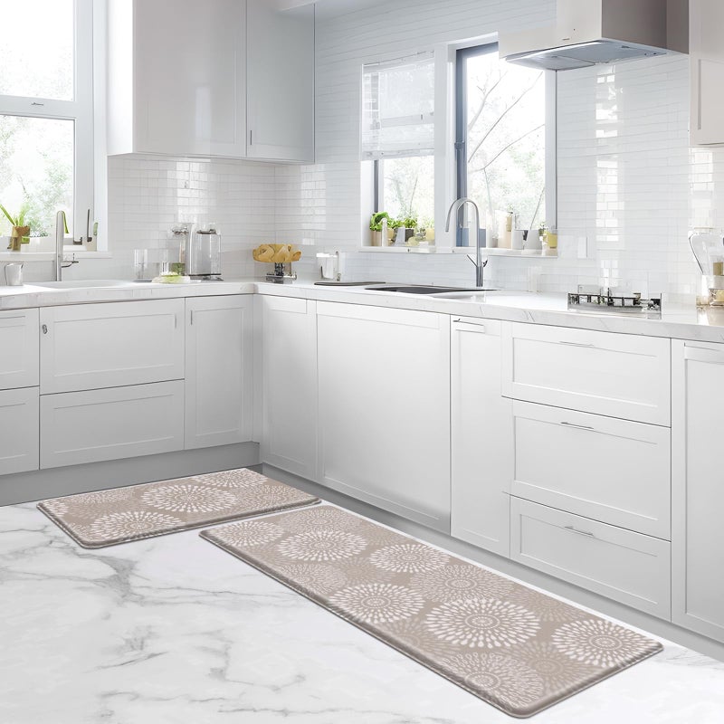 LuxStep Kitchen Mats for Floor,Cushioned Rug Anti-Fatigue Mats for Kitchen Decor Accessories,Waterproof Non-Slip Mats and Rugs Set for Office,Floor,Laundry 17.3"Ã—30"+17.3"Ã—47",Khaki - Image 4