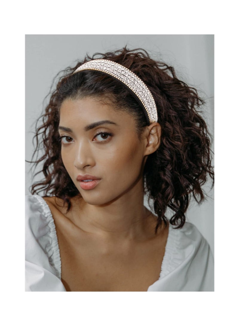 DOUGEI 2 PCS Rhinestone Headbands for Women, Glitter Crystal Headband Fashion Jeweled Headbands for Girls, Gorgeous Hair Accessories for Women Silver Rainbow Color - Image 4
