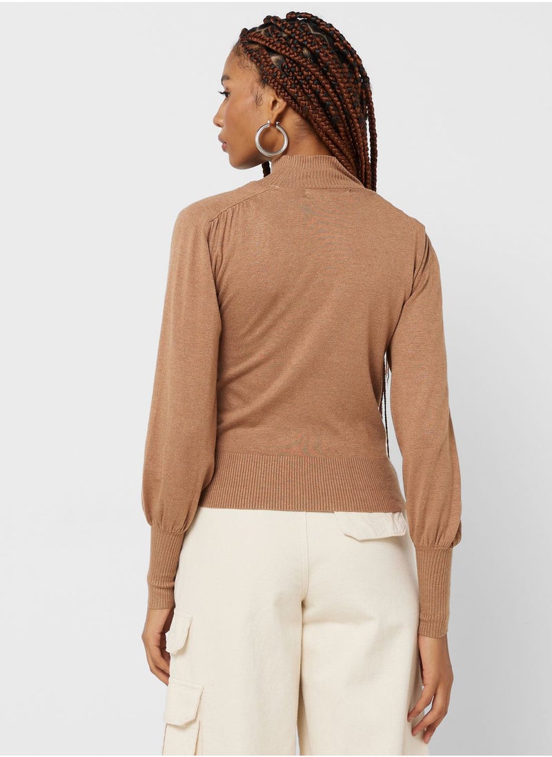 ONLY - Balloon Sleeve High Neck Sweater - Image 1