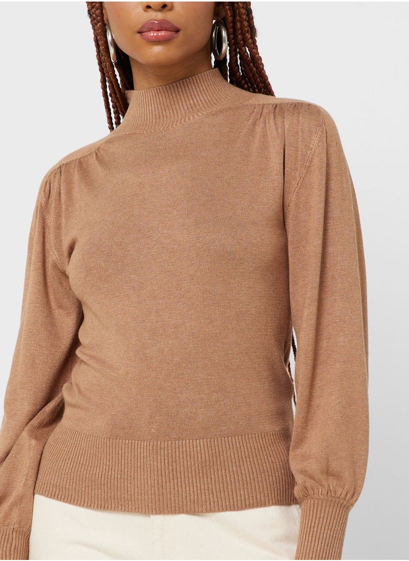 ONLY - Balloon Sleeve High Neck Sweater - Image 1