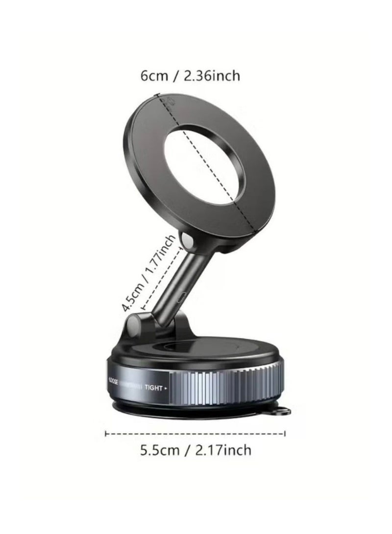 K007 Magnetic Car Phone Holder 360° Rotation | Strong Vacuum Suction Car Mount | MagSafe Compatible Stand | Universal For All Smartphones - Image 3