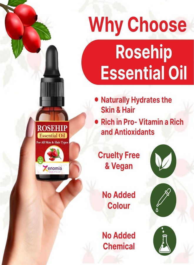 Zenomia Rosehip Seed Oil - Premium Cold Pressed Oil for Glowing Skin, Hair & Nails - Reduces Scars, Fine Lines & Stretch Marks - Pure & Natural (10ml) - Image 5
