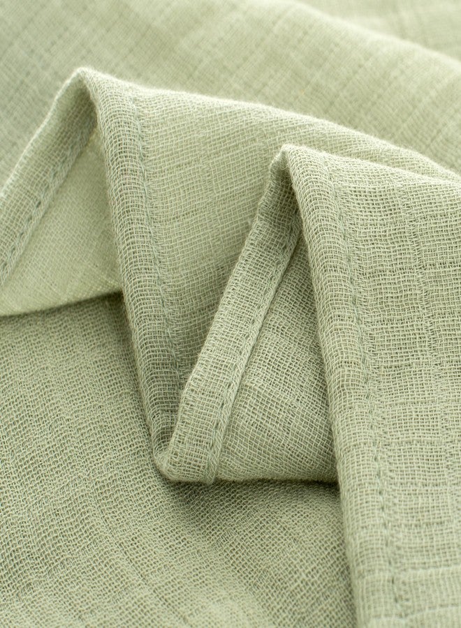 GINAMUSE 4-Pack Muslin Swaddle Blankets for Unisex100% Cotton 47 x 47 inches Soft Breathable Newborn Receiving Blanket for Boys and Girls Green - Image 4