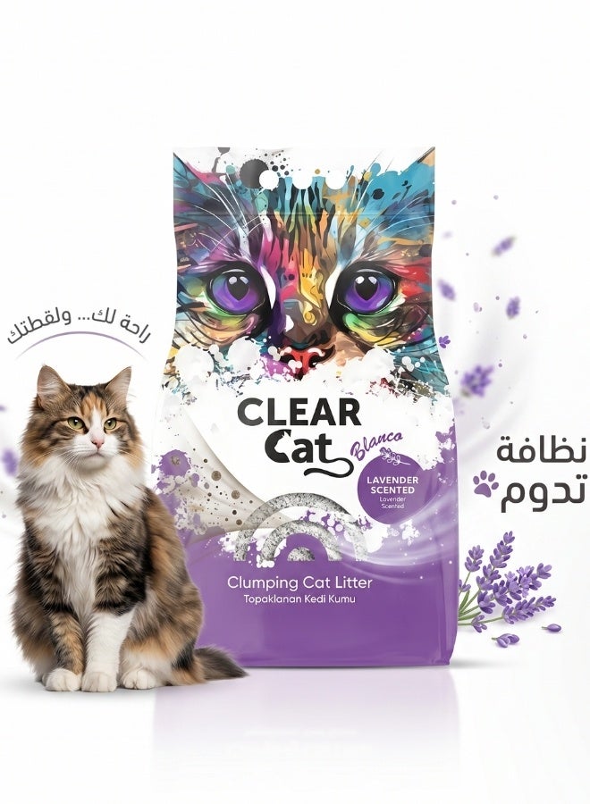 Clear Cat Blanco Clumping Cat Litter with Lavender | 5L for Easy Cleaning & Lasting Freshness - Image 1